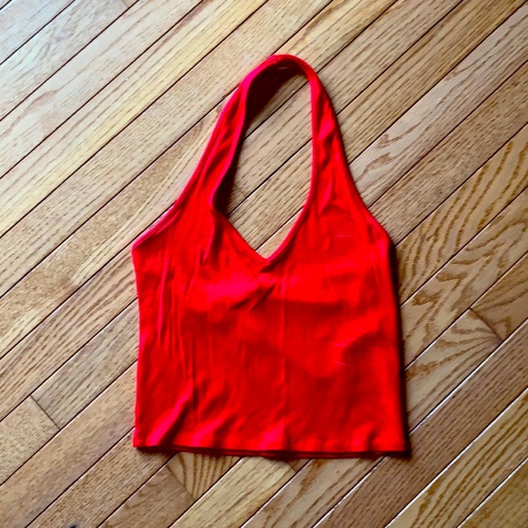 Garage Tops - Garage ribbed halter crop top